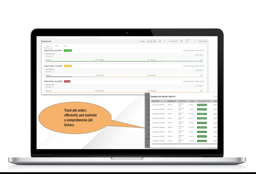 Job order dashboard